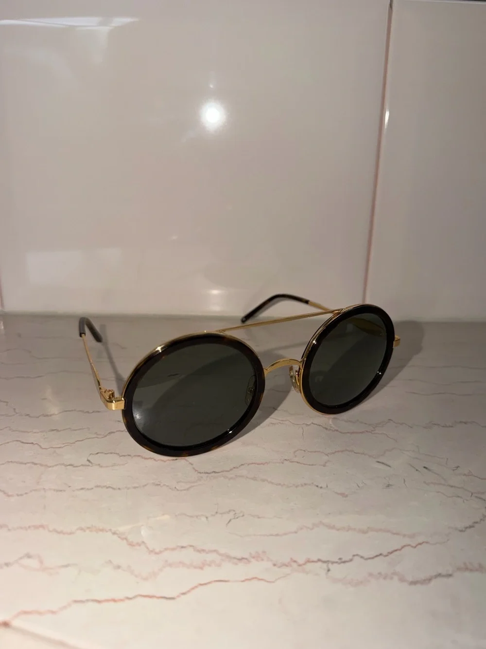Wildfox Winona Gold and Tortoise Frame Round Sunglasses
